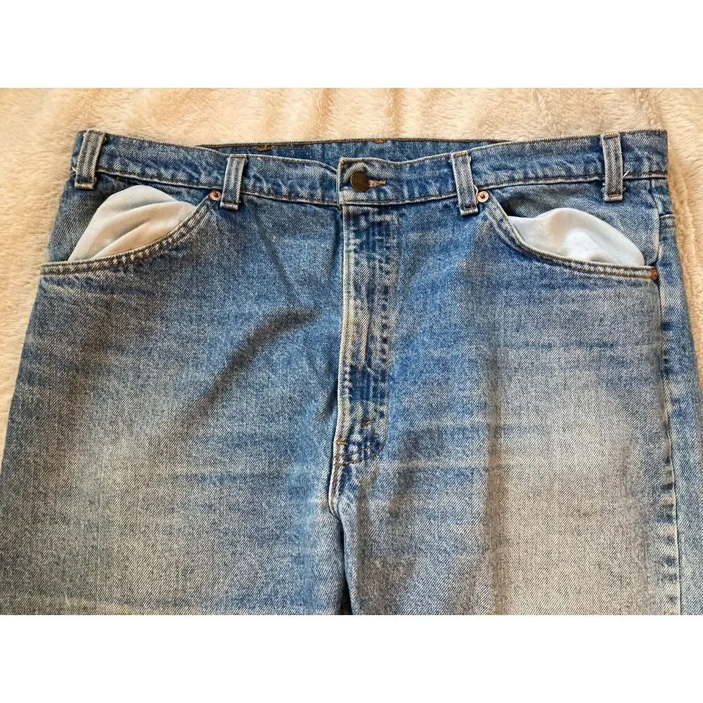 Orange Tab Levi's USA Made 80s Vintage 505s Great Contrast Whisker Fades 38x30.5